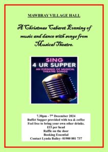 Mawbray Village Hall Christmas Event - Sing 4U Supper